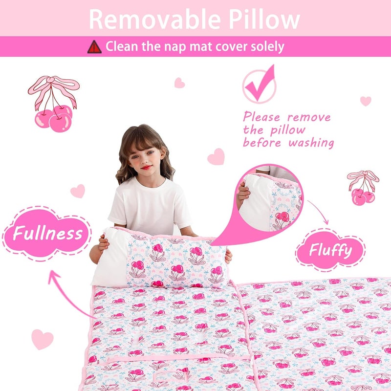 lasoftan Toddler Nap Mat with Pillow and Blanket, Extra Large Rolled Napping Mats,Slumber Bags for Boys Girls,Kids Sleeping Bag for Daycare, Preschool Travel Camping - Image 5